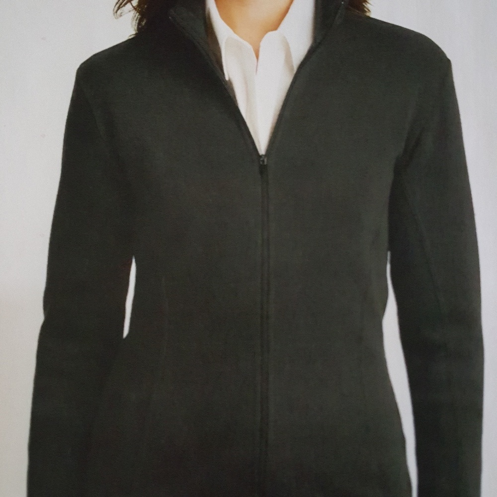 Ladies Flatback Rib Full Zip Jacket, Black, NWOT